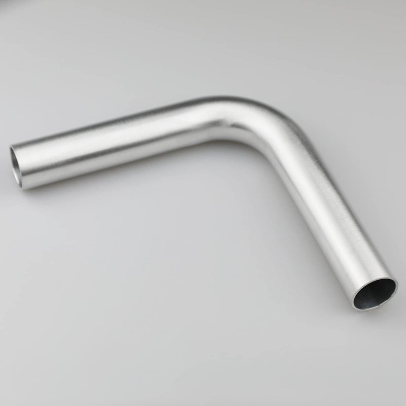 KRD PERFORMANCE 2 PCS 25mm (1") OD 90 Degree Elbow 1 Inch Aluminum Intercooler Pipe Air Intake Tube, 1.38D Radius, Brushed Finish - Image 2